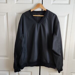 Acuity‎ Mens Black Windbreaker Pullover Size LG V-Neck Pockets Golf Outdoors